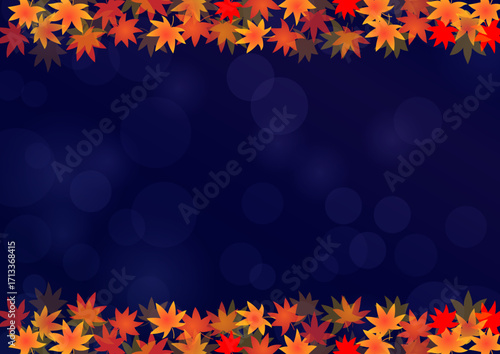 夜空と紅葉の背景