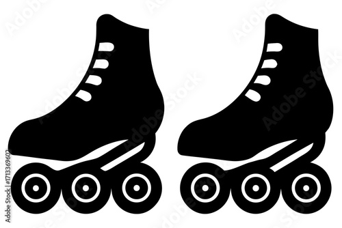 Skate inline roller silhouette vector isolated on white background