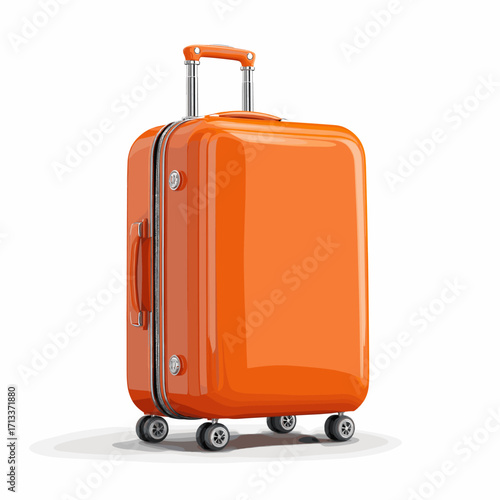 Bright Orange Suitcase Ready for Your Next Adventure