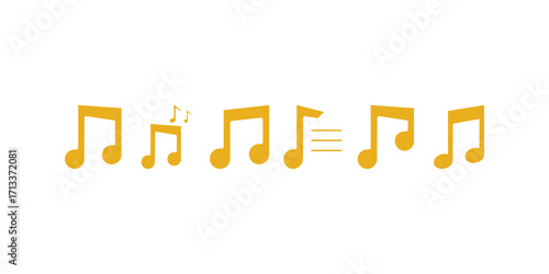 Collection of music notes symbols in a clean vector style perfect for music apps, compositions, sheet music, and sound-related creative projects