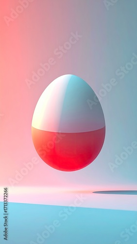Floating egg, vibrant colors