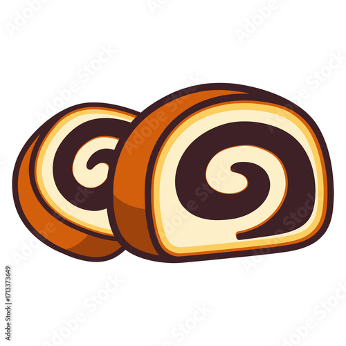 Makowiec Polish poppy seed cake flat color vector illustration template design