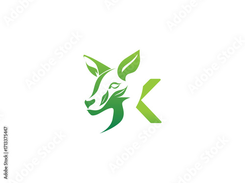 Modern agriculture biotech logo design combining eco-friendly elements with a green leaf and DNA symbol. Abstract emblem representing organic farming, sustainable agriculture, and innovative farm k