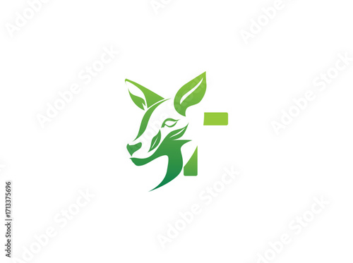 Modern agriculture biotech logo design combining eco-friendly elements with a green leaf and DNA symbol. Abstract emblem representing organic farming, sustainable agriculture, and innovative farm t