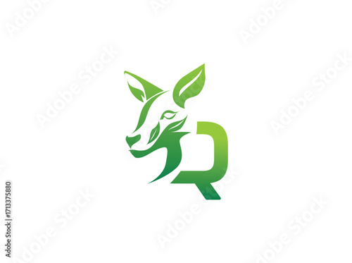 Modern agriculture biotech logo design combining eco-friendly elements with a green leaf and DNA symbol. Abstract emblem representing organic farming, sustainable agriculture, and innovative farm r