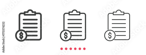 Document icon. Thin line icon vector