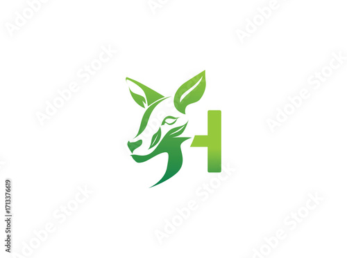 Modern agriculture biotech logo design combining eco-friendly elements with a green leaf and DNA symbol. Abstract emblem representing organic farming, sustainable agriculture, and innovative farm h