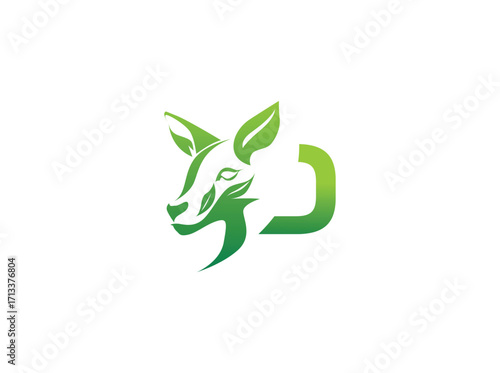 Modern agriculture biotech logo design combining eco-friendly elements with a green leaf and DNA symbol. Abstract emblem representing organic farming, sustainable agriculture, and innovative farm p