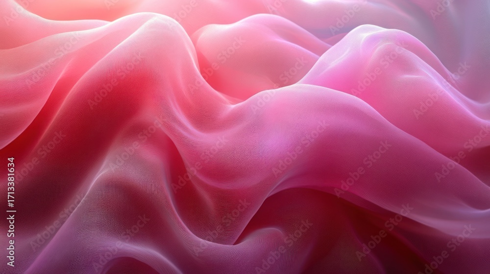 Obraz premium Abstract Pink Fabric Texture, Draped, Soft Focus