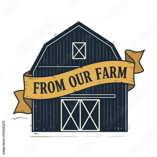 Rustic Farmhouse Decor - Vintage Barn Design Featuring Banner From Our Farm - Ideal for Country Home Embellishments