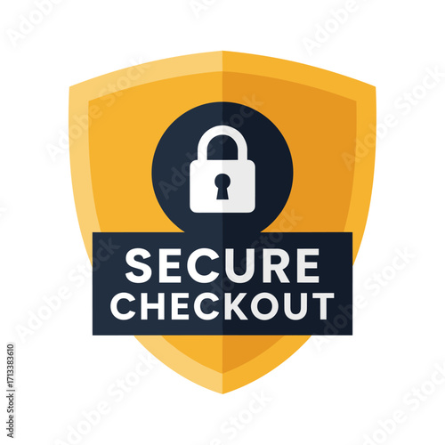 Secure Checkout Shield Icon for Online Shopping Security and Payment Protection