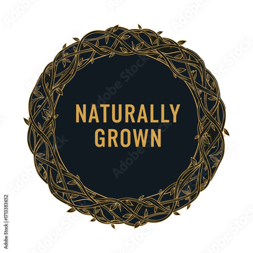 Naturally Grown Design Element Featuring Ornate Leaf Pattern for Eco-Friendly Marketing and Branding