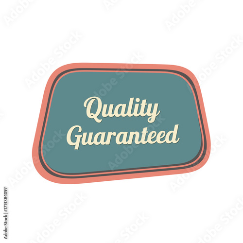 Retro style Quality Guaranteed sign, vintage badge or label for product assurance and customer satisfaction