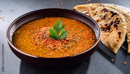Lentil Soup With Spices And Flatbread Lentils Red Lentils