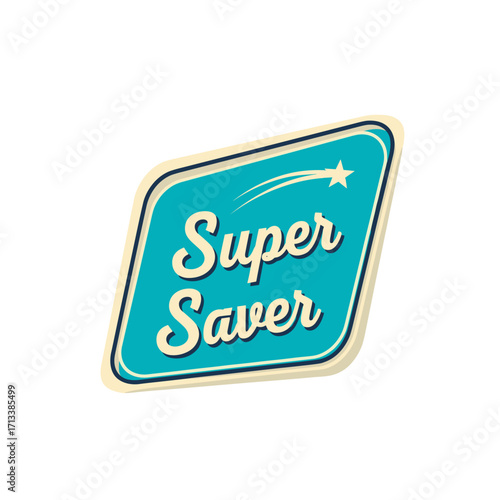 Super Saver retro vintage style badge label sticker graphic illustration for discount promotion sale offer