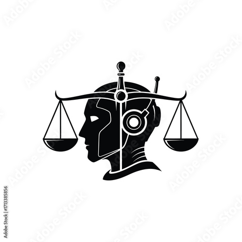 AI and Justice A Visual Metaphor of Artificial Intelligence Weighing Legal Scales