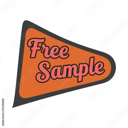 Retro Style Free Sample Tag or Sticker Design for Promotions and Marketing Campaigns
