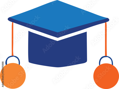 Iconic graduation cap with tassels symbolizing academic achievement and education milestones