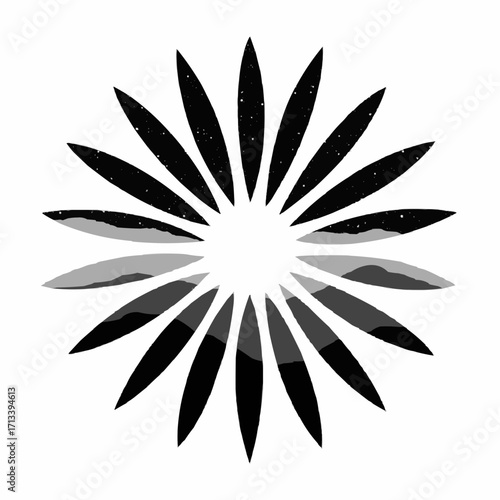 Modern abstract floral design element, perfect for branding and creative projects needing a unique touch