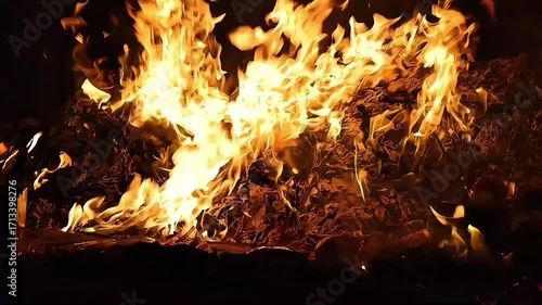 Chinese hungry ghost festival burning joss stick candle joss fake paper money flame fire smoke ash