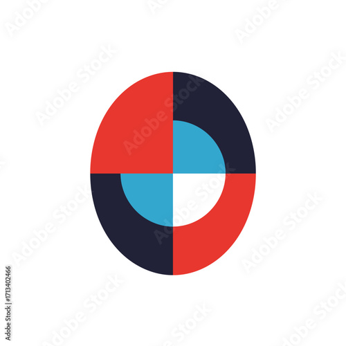 Abstract geometric circle design with contrasting colors and divided sections Free Download Abstract geometric circle design with contrasting colors and divided sections - GFXLoad