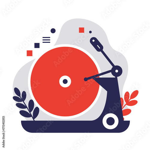 Modern Industrial Machine Design Abstract Vector Illustration
