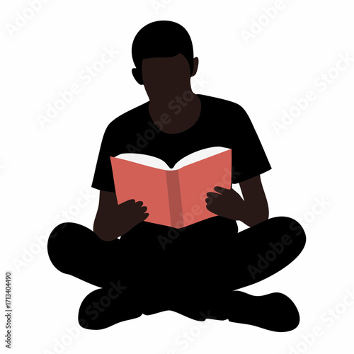 Young person engrossed in reading a book, relaxing with focus and enjoyment, modern lifestyle
