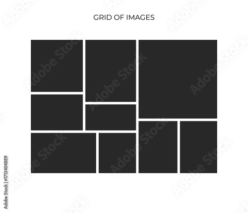 An icon of multiple pictures arranged in a grid, representing a photo collage or album.