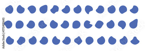 Random organic blob shapes. Black cube drops. Liquid organic amoeba silhouette blob in modern style.