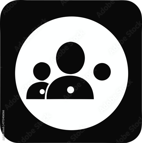 Icon representing a group of people community connection and social interaction for digital platforms and communication apps