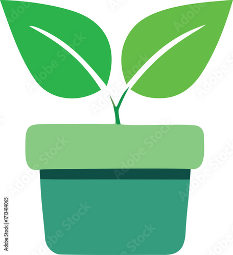 Green seedling growing in a pot symbolizing new life growth development agriculture and nature's potential