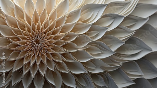 Detailed, layered, paper flower design