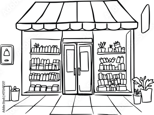Minimalist Hand Drawn Shop
