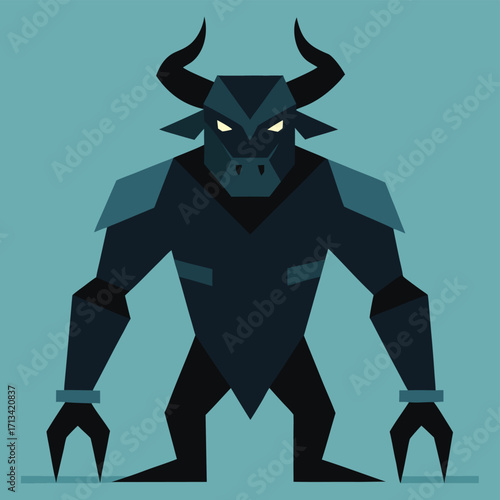 vector illustration of a cartoon bull