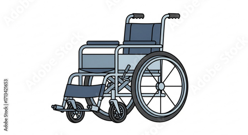 Wheelchair illustration mobility aid medical equipment disability assistance device transport for injured people 100