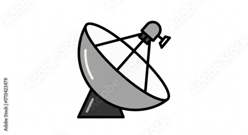 Satellite dish antenna vector illustration for telecommunications and broadcasting technology design concept
