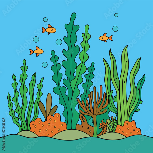 coral reef with fishes