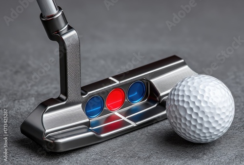 Golf putter with ball