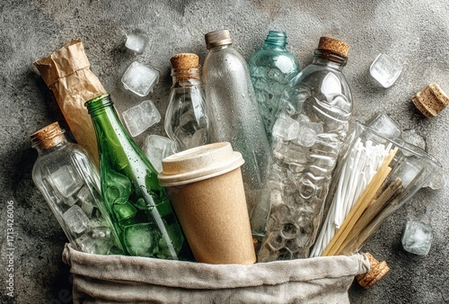 Recyclable waste in reusable bag