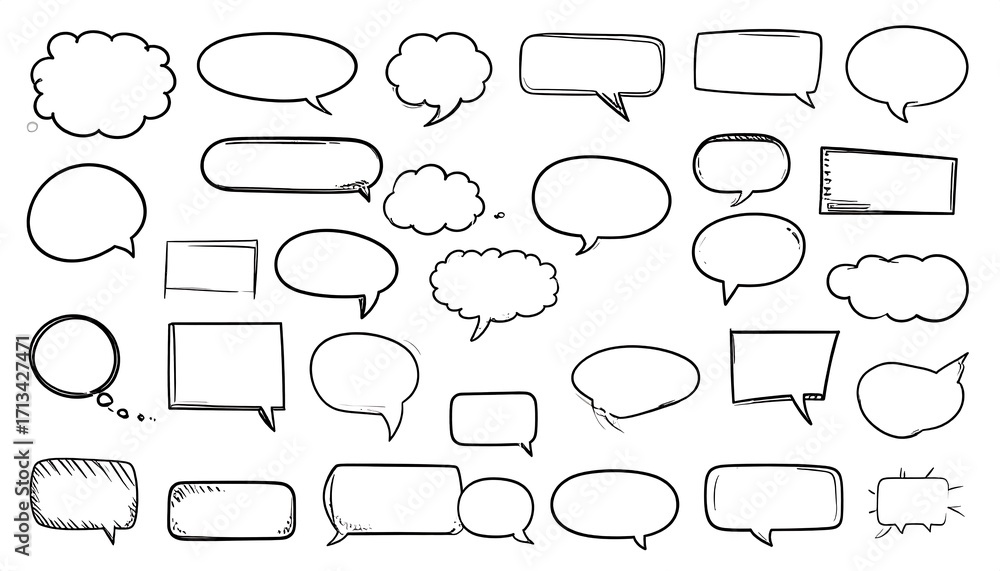 Fototapeta premium Collection of hand-drawn speech bubbles