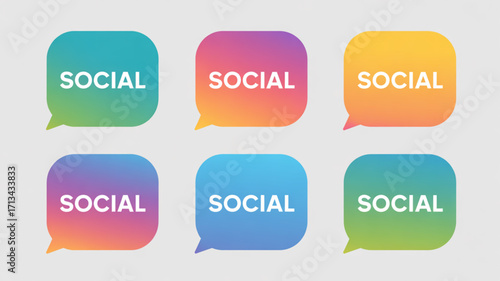 Social media marketing chat bubble vector icons for business communication and networking engagement online design