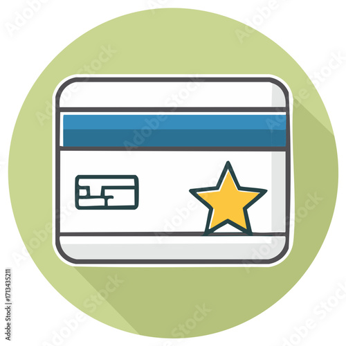 Credit Card with Chip and Star Symbol