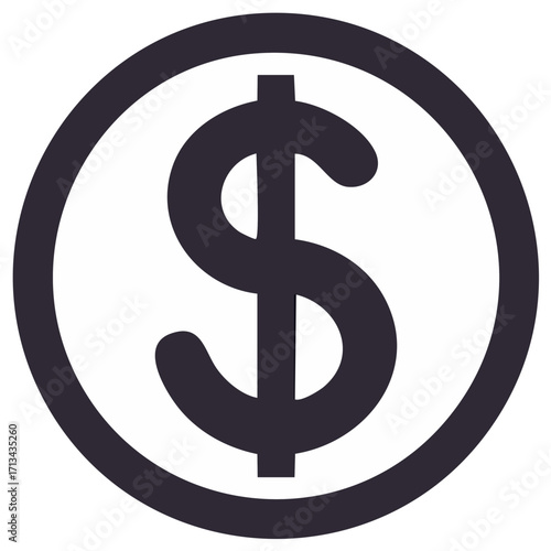 Dollar Sign Money Icon, Currency Symbol, Financial Graphic