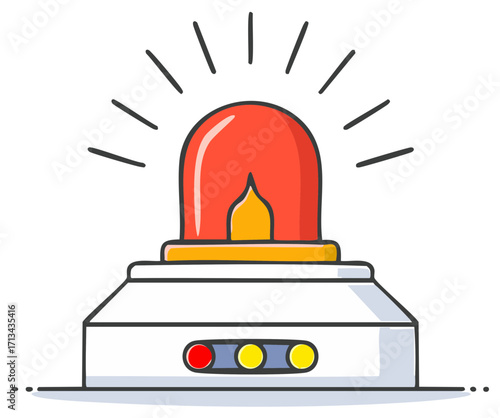 Red flashing warning light with indicator lights