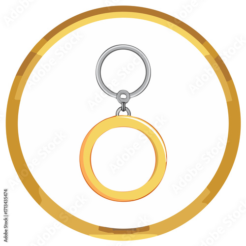 Gold keychain with a round ring
