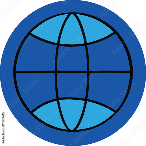 Abstract globe icon symbol representing the internet and global connectivity abstract digital network concept