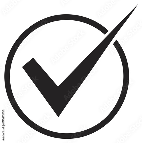 Checkmark In Circle Icon. Approved, Confirmation, Right, Valid, Complete, Success.