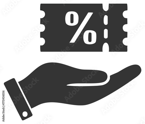 Hand holding a discount coupon with percentage symbol for savings and offers