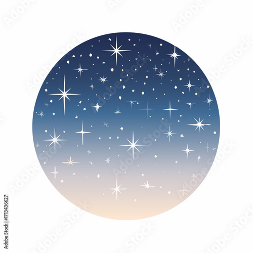 Firefly Starry night sky vector illustration with dark gradient and glowing stars for poster design