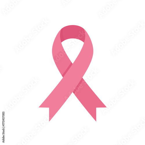 Pink Ribbon Breast Cancer Awareness Symbol Isolated on White Background